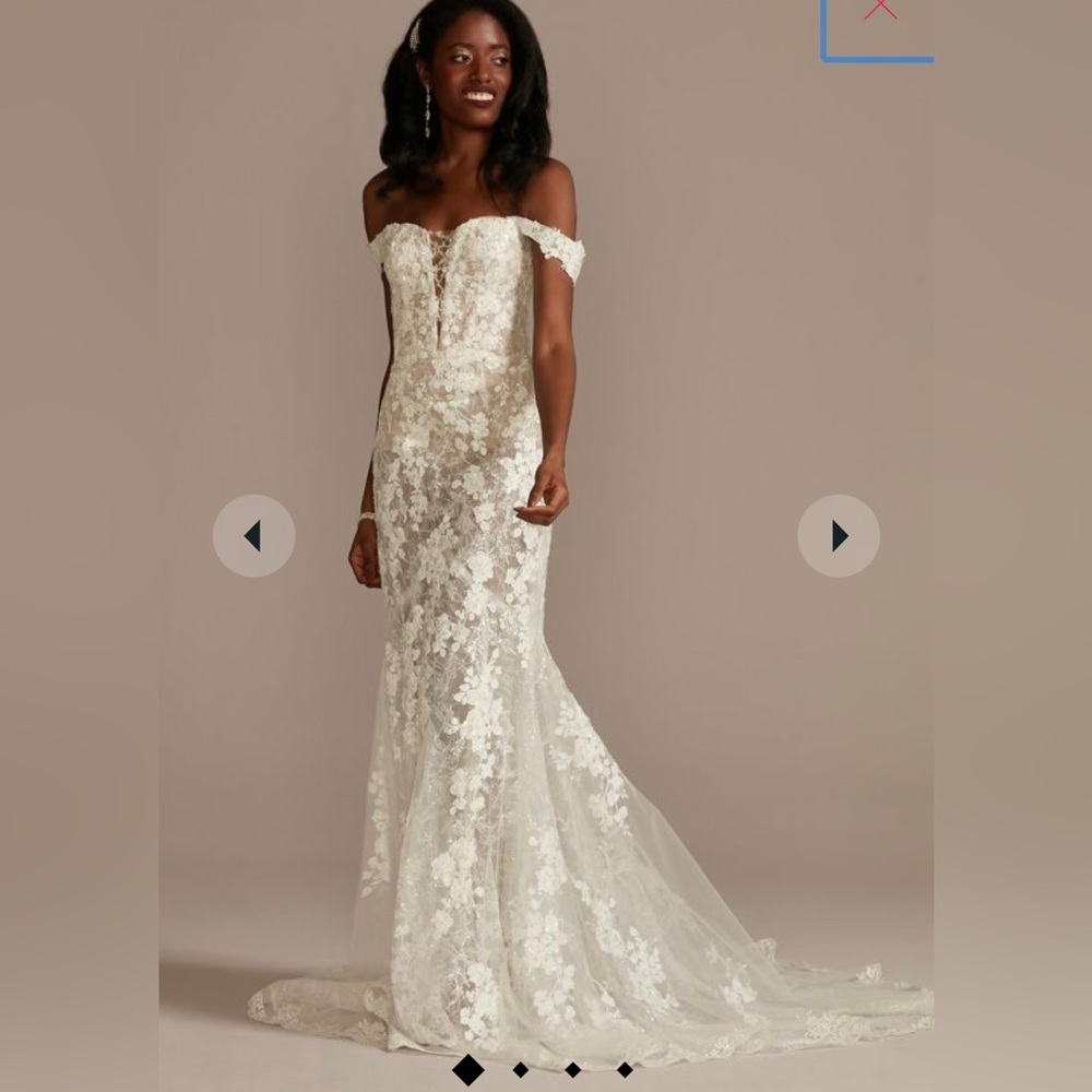 NWOT Galina Signature Embellished Illusion Lace Bodysuit Wedding Dress